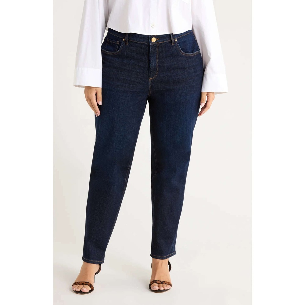 Kut from the Kloth Naomi Girlfriend Jeans Dark Wash 18W High Rise Ankle Straight